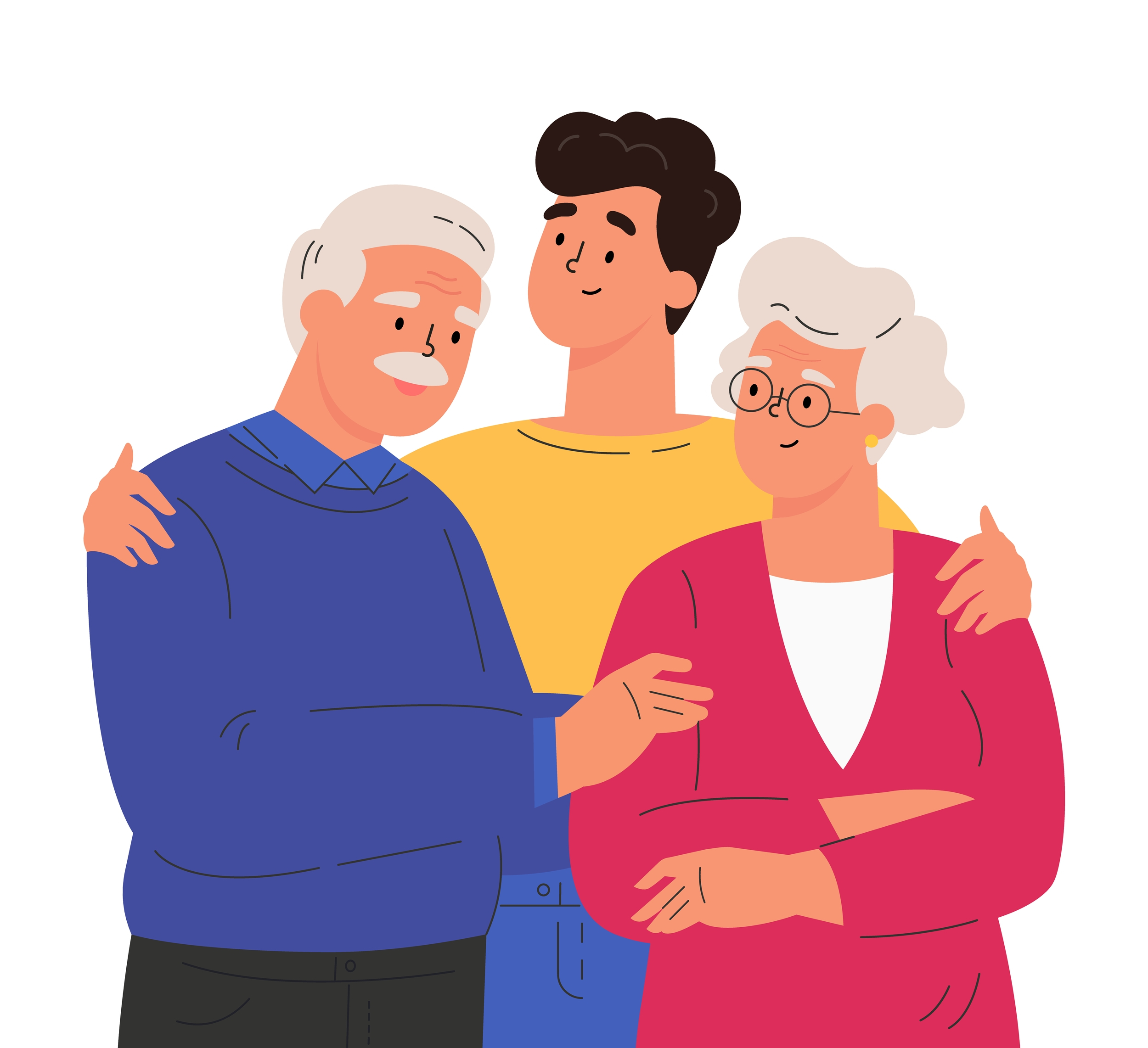 Portrait,Of,Happy,Family,Hugging,Each,Other.,Adult,Man,Embracing